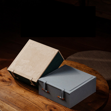 中式批发瓷器盘子包装盒锦盒茶饼壶承丝巾礼盒简约收纳盒空盒金属