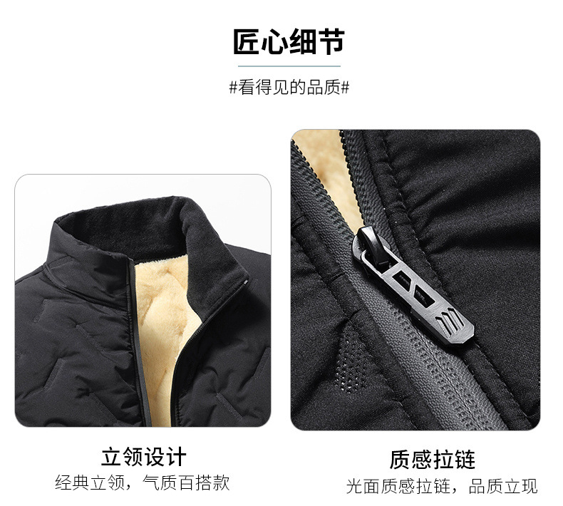 法米姿 男士秋冬季加绒加厚大码外贸棉服宽松防风夹克外套