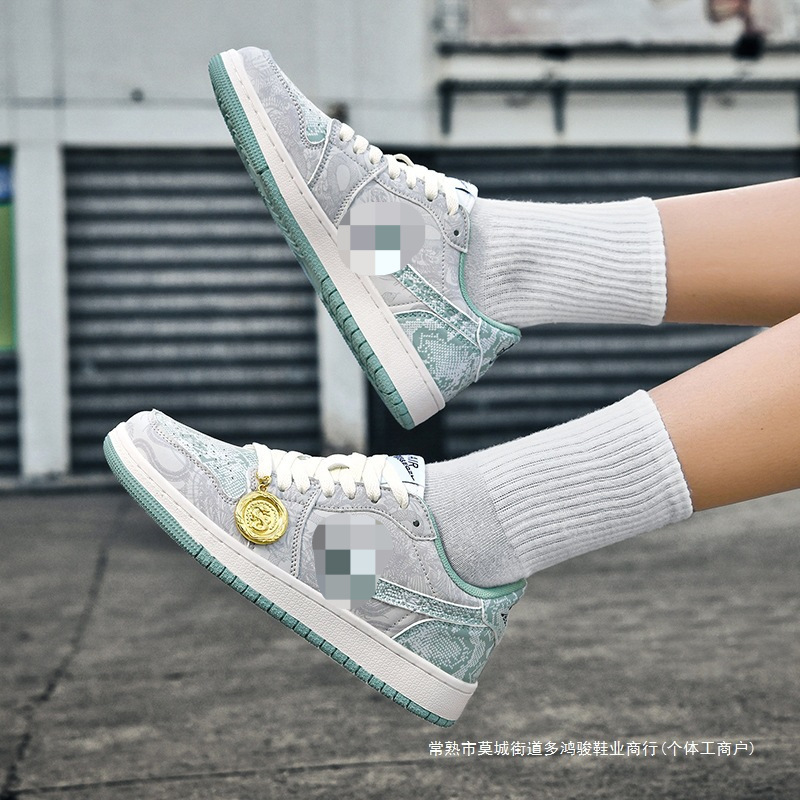 aj1 メンズシューズダンク蛇年限定共同ブランドロートップスニーカーレディースグリーンスネークスポーツカジュアルシューズ夏莆田靴|undefined
