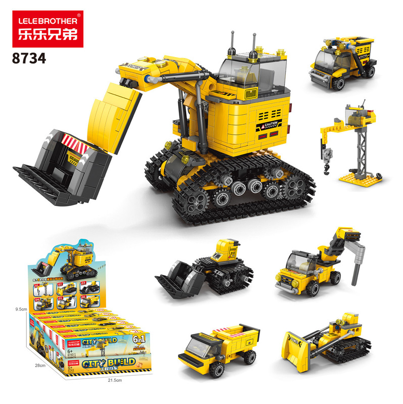 Lele Brothers Police Mecha Assembled Building Blocks Six-in-One Girl Castle Model Deformed Engineering Vehicle Robot Lele Brothers Police Mecha Assembled Building Blocks Six-in-One Girl Castle Model Deformed Engineering Vehicle Robot
