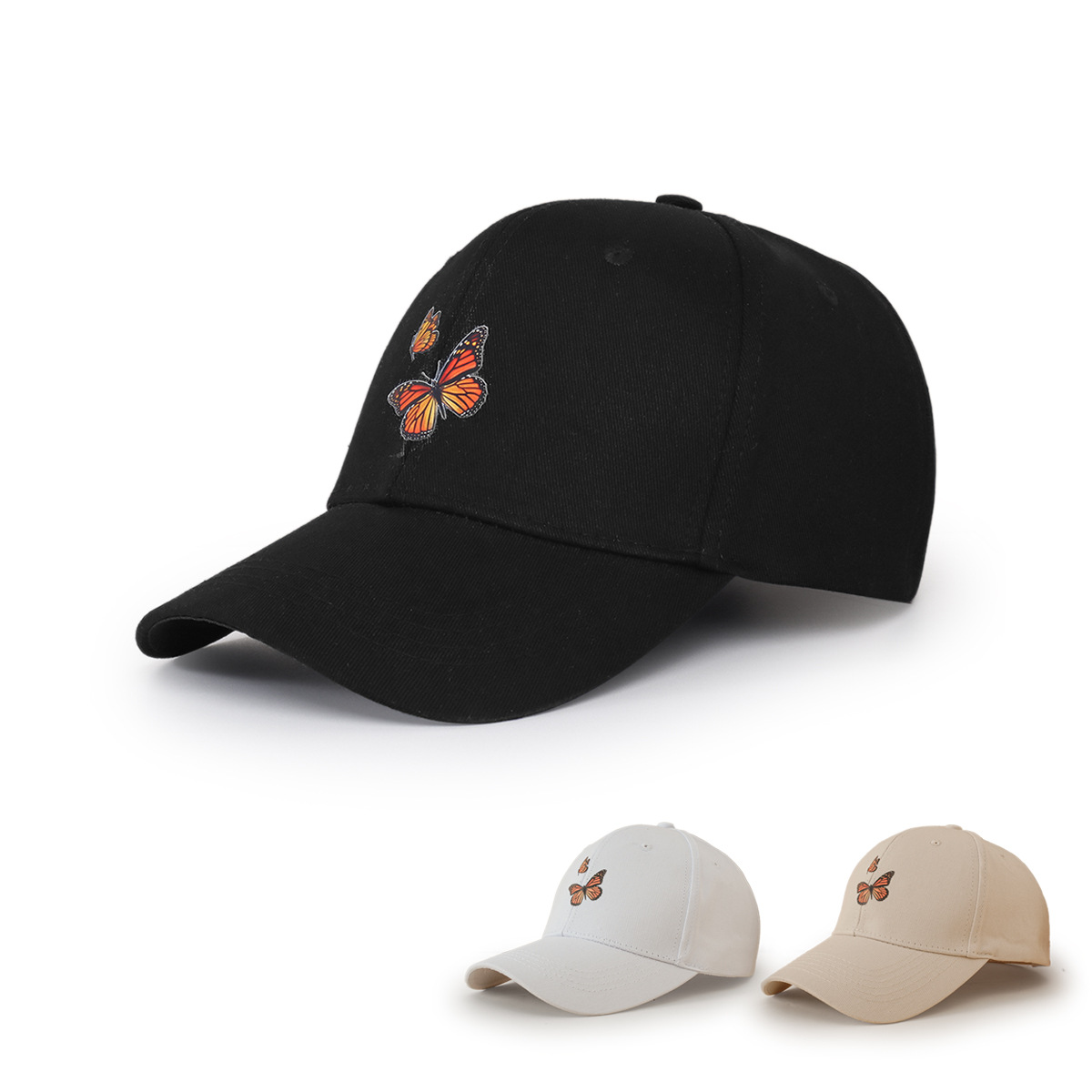 Wholesale Jewelry Simple Butterfly Pattern Wide-brimmed Sunshade Baseball Cap Nihaojewelry display picture 13