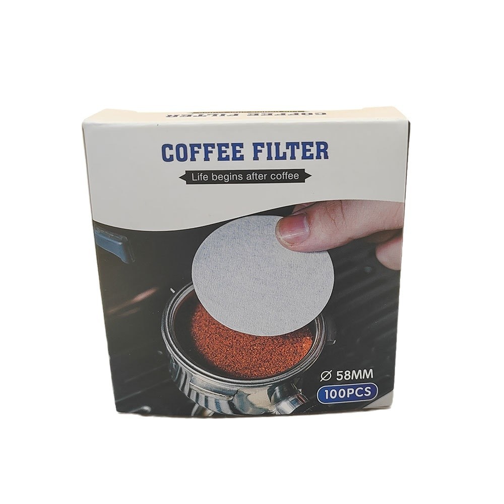 51/53/58 Papel de filtro de olla de moka redonda Tazón de polvo italiano Tazón de cafetera en forma de píldora Tarro vietnamita Tarro de rizado Papel de filtro de café
