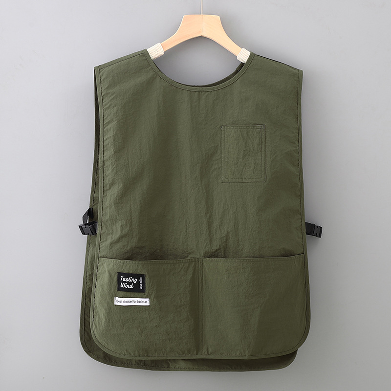 防水防污马甲背心围裙日系烘焙餐饮店美甲师坎肩工作服定制logo|undefined