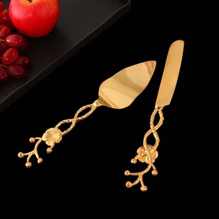 Metal cake knife shovel Western tableware suit wedding luxury tableware exquisite household suit branch knife shovel