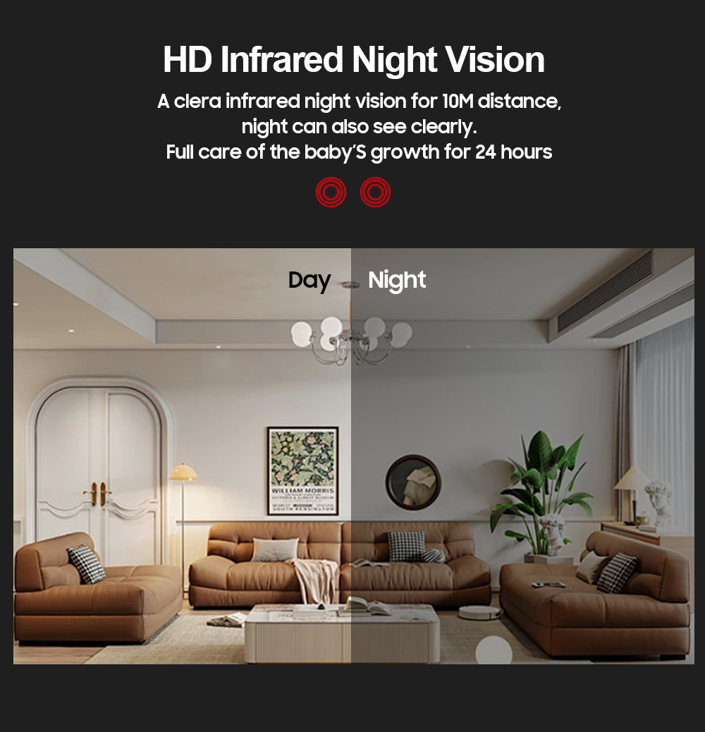 Indoor Home Überwachungskamera Wireless WiFi HD Vollfarb-Nachtsicht Handy Remote Monitor *_voghion.com