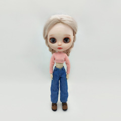 Blythe小布子供服臍上着ob22 ob24純色tシャツ可児人形長袖