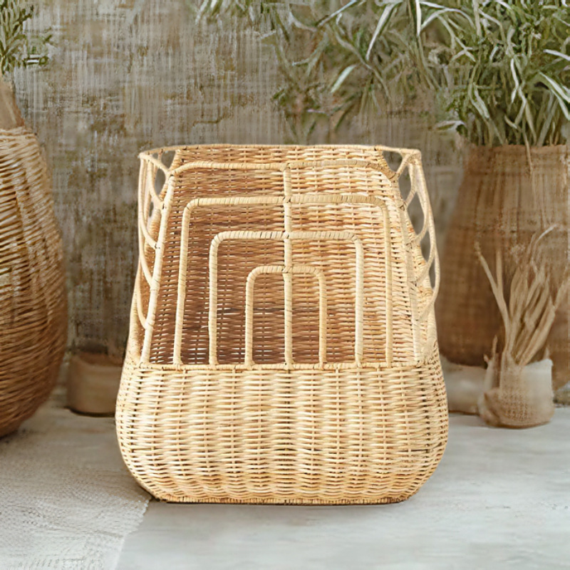 Cesta de almacenamiento para el hogar tejida de ratán al por mayor Cesta de pan francesa Cesta de almacenamiento de barra francesa Cesta de ropa sucia tejida a mano