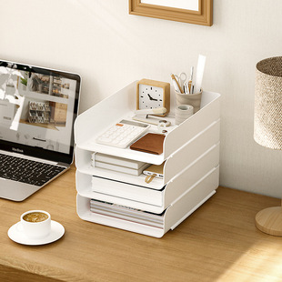 Wholesale Plastic File Rack Miscellaneous Storage Box Desktop File Voucher Storage Office Desk Item Storage Rack