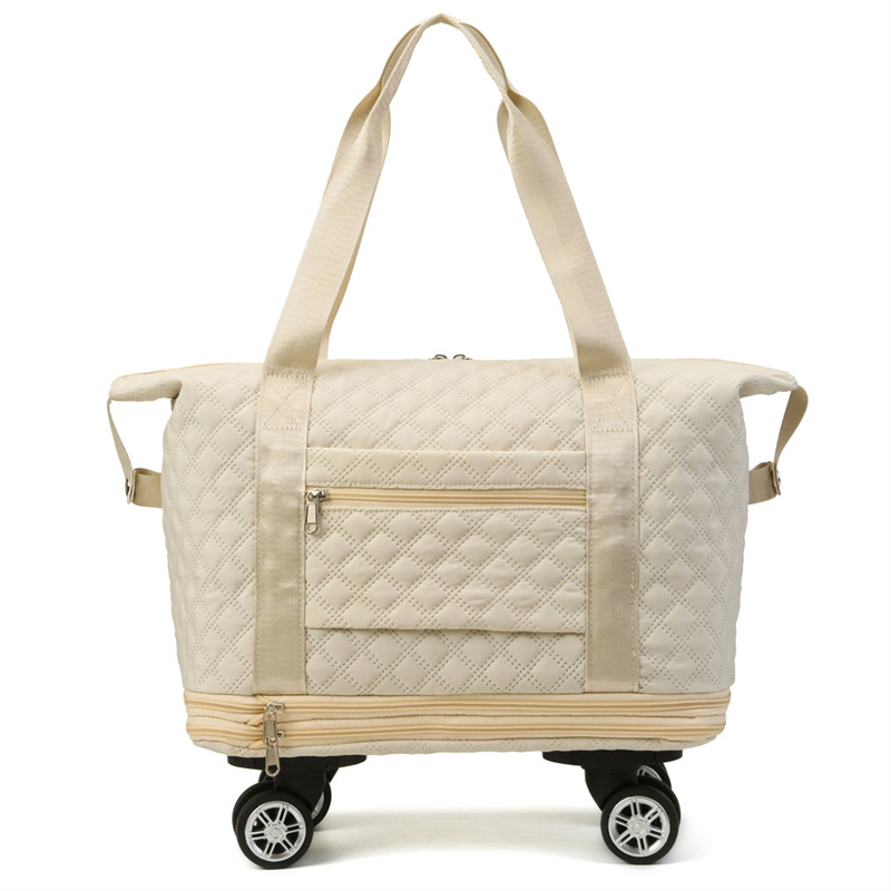 2024 nuevo paquete de espera de rueda universal expandible de gran capacidad de rombo, bolso de viaje portátil al aire libre, mujer