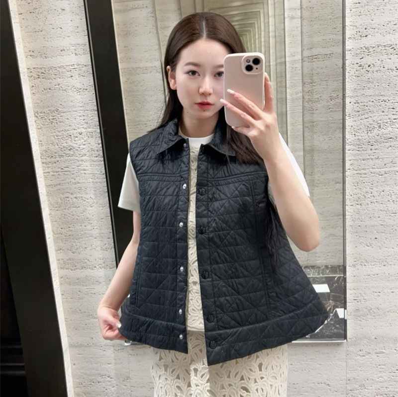 25秋季新款南油高定Mon简约休闲少女风刺绣羽绒服马甲外套|undefined