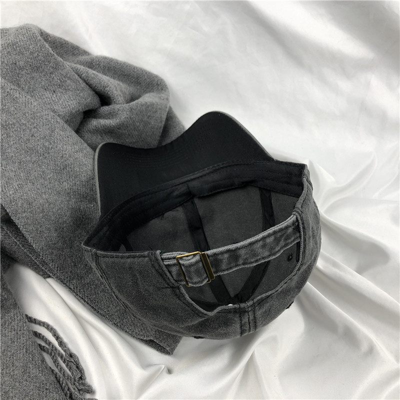 Retro Washed Cement Grey Adjustable Brim Duckbill Cap Unisex Korean Style Versatile Sun Hat for Men and Women Fashion Sun Protection Hat