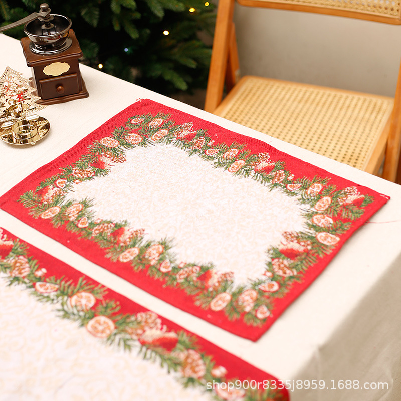 Decoración de mesa de Navidad hogar tienda placemat mesa corredor decoración de Navidad escena diseño mantel paño colgante