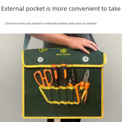 Tool Kit Electrician Bag Oxford Cloth Pouch Hanging Bag Waist Bag Installation Repair Large Thick Tool Bag Canvas Shockproof