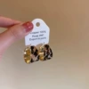Y31 wide-brimmed leopard print earrings