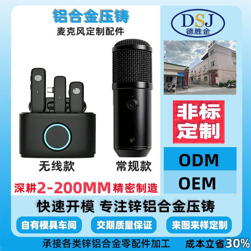 Aluminum Alloy Die-Casting Parts Processing, Custom Microphone Metal Shell Casting, Dongguan Custom Aluminum Alloy Shell