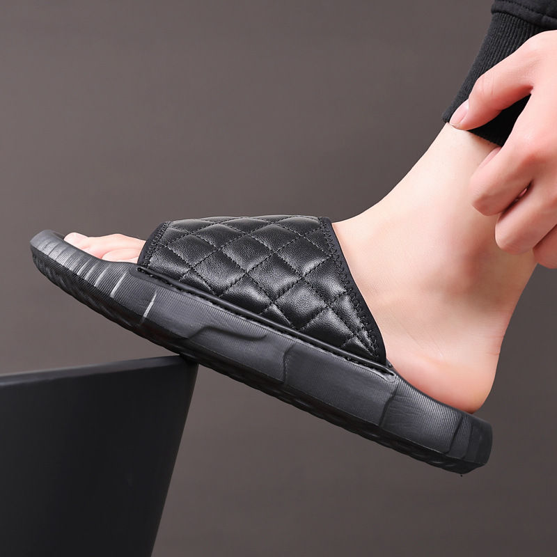 Capa de piel de oveja de verano 2024 nuevas zapatillas de hombre sandalias de cuero para hombres zapatos de playa zapatillas de hombre