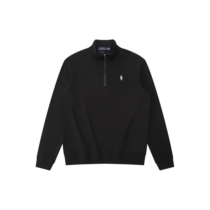 Ralph Lauren Jacket with Pony Logo, Half-Zip Pullover, Stand-Up Collar, Long-Sleeve Sweatshirt, Cross-Border Men's Autumn Thickened Version