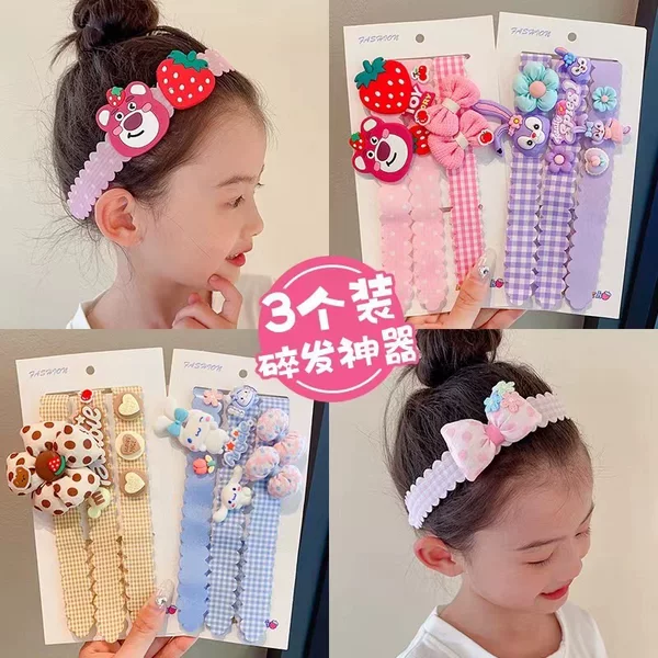 Children's bangs new broken hair artifact baby velcro hair band little girl sticky hair band bow headwear