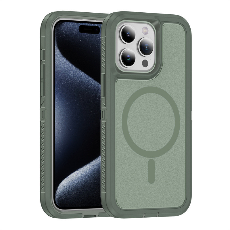iPhone16 ガーディアン三防スマホケース 磁気ワイヤレス充電対応 Apple 15 滑り止め 落下防止保護カバー|undefined