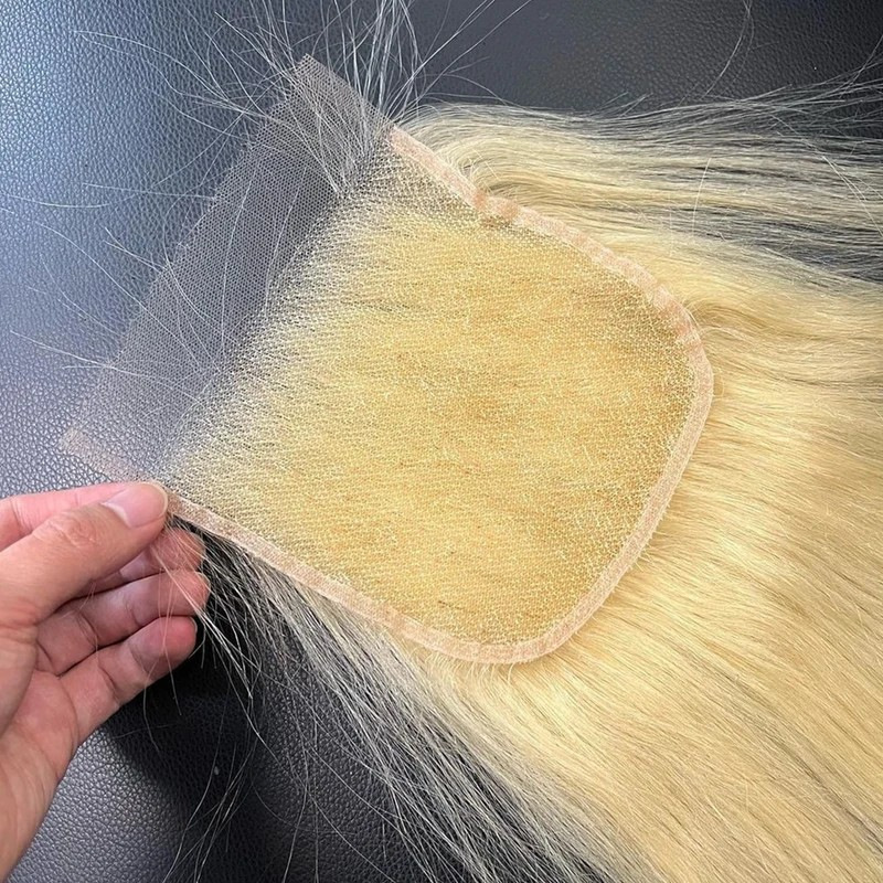 4X4 5X5 # 613 HD Swiss Net Blonde Lace Closure Blonde Lace Hair Block Drop Shipping
