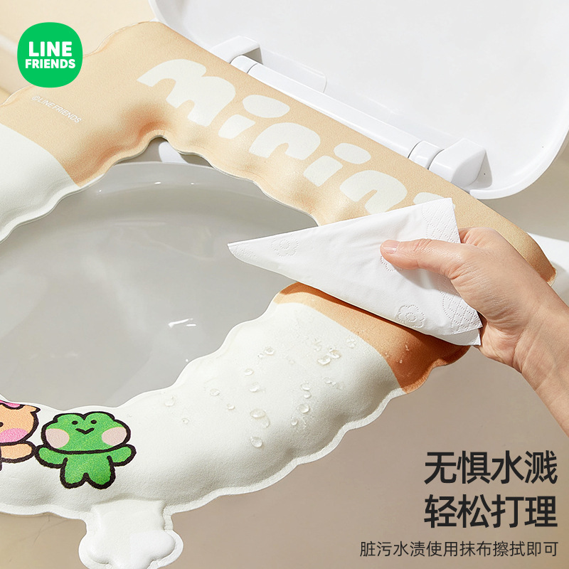 马桶垫洗手间坐便垫加厚防水坐垫圈卡通冬季粘贴式马桶垫四季通用|undefined