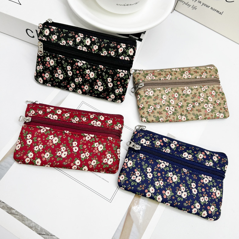 New Floral Coin Purse Canvas Pastoral Style Simple All-match Coin Clutch Bag Women's Key Bag Fresh Cloth New Floral Coin Purse Canvas Pastoral Style Simple All-match Coin Clutch Bag Women's Key Bag Fresh Cloth