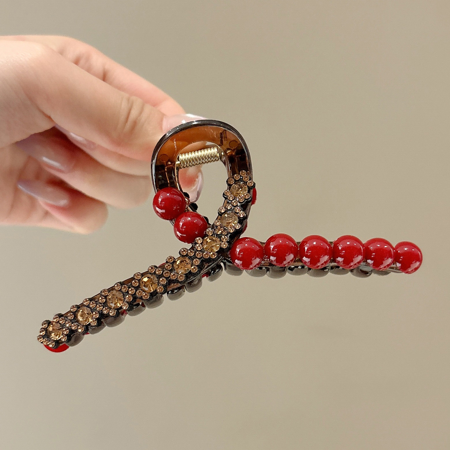 Pinza coreana grande para cabello abundante, clip de tiburón elegante y resistente