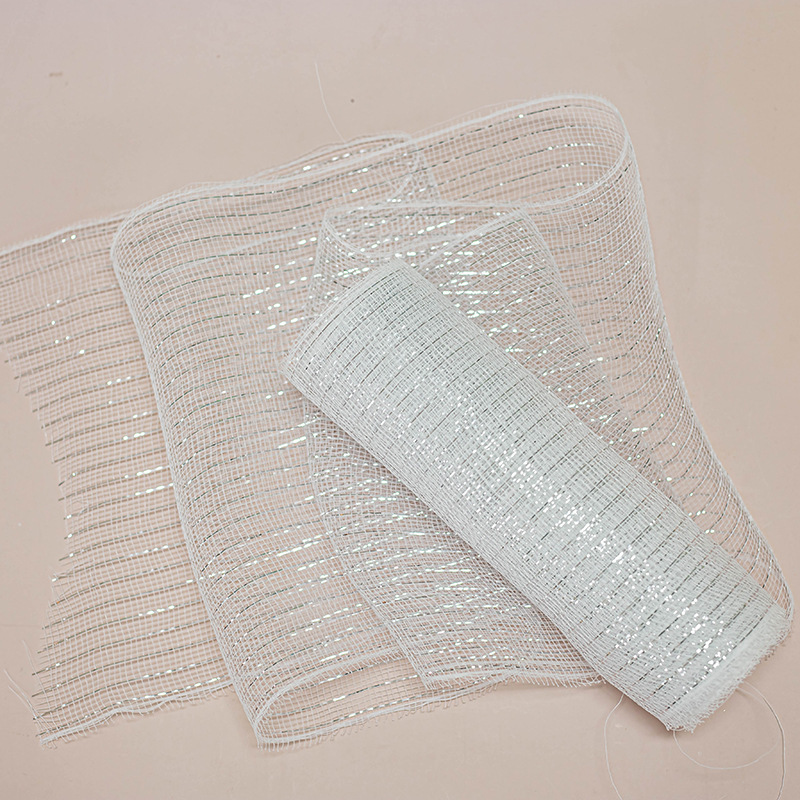 Cinta de malla de Navidad 25cm de borde ancho cinta hornear pastel Navidad árbol decoración cinta regalo dorado borde cinta