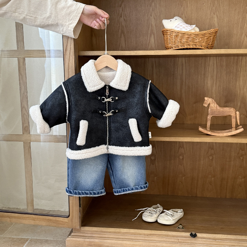 婴儿衣服外套秋冬季男宝宝套装深秋韩版加厚一岁婴幼儿冬款两件套