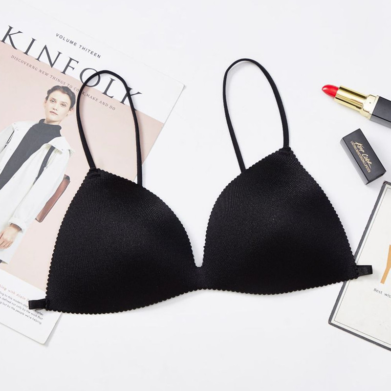 2022 Summer New Back Buckle Beautiful Back Push-Up Chest Wrapping Underwear Women's No-Rings Bra Girl's Small Chest Sexy Bra