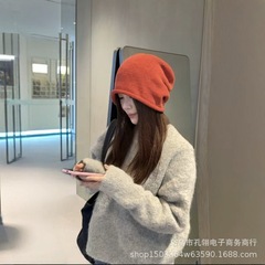 2025新款大头围堆堆帽子女秋冬保暖防寒包头帽显脸小卷边韩系冷帽