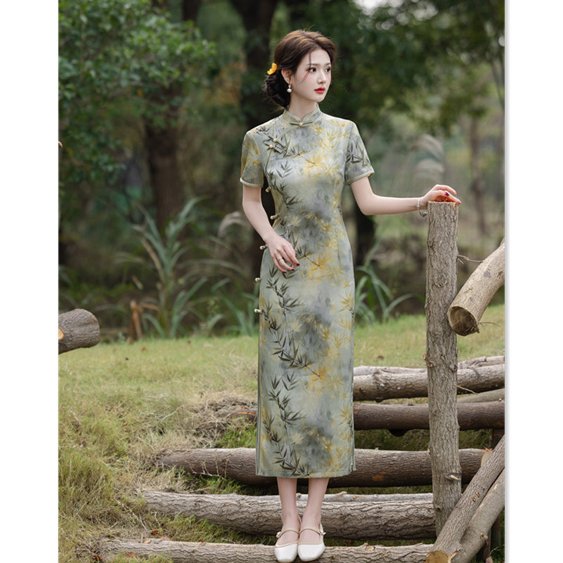 Old Shanghai Retro Chinese Style Long-Sleeve Short-Sleeve Cheongsam 2025 Spring and Summer New Arrival Young Women Traditional Chinese Cheongsam