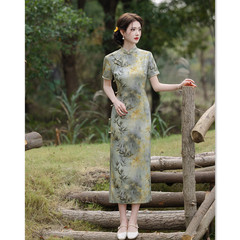 Old Shanghai Retro Chinese Style Long-Sleeve Short-Sleeve Cheongsam 2025 Spring and Summer New Arrival Young Women Traditional Chinese Cheongsam