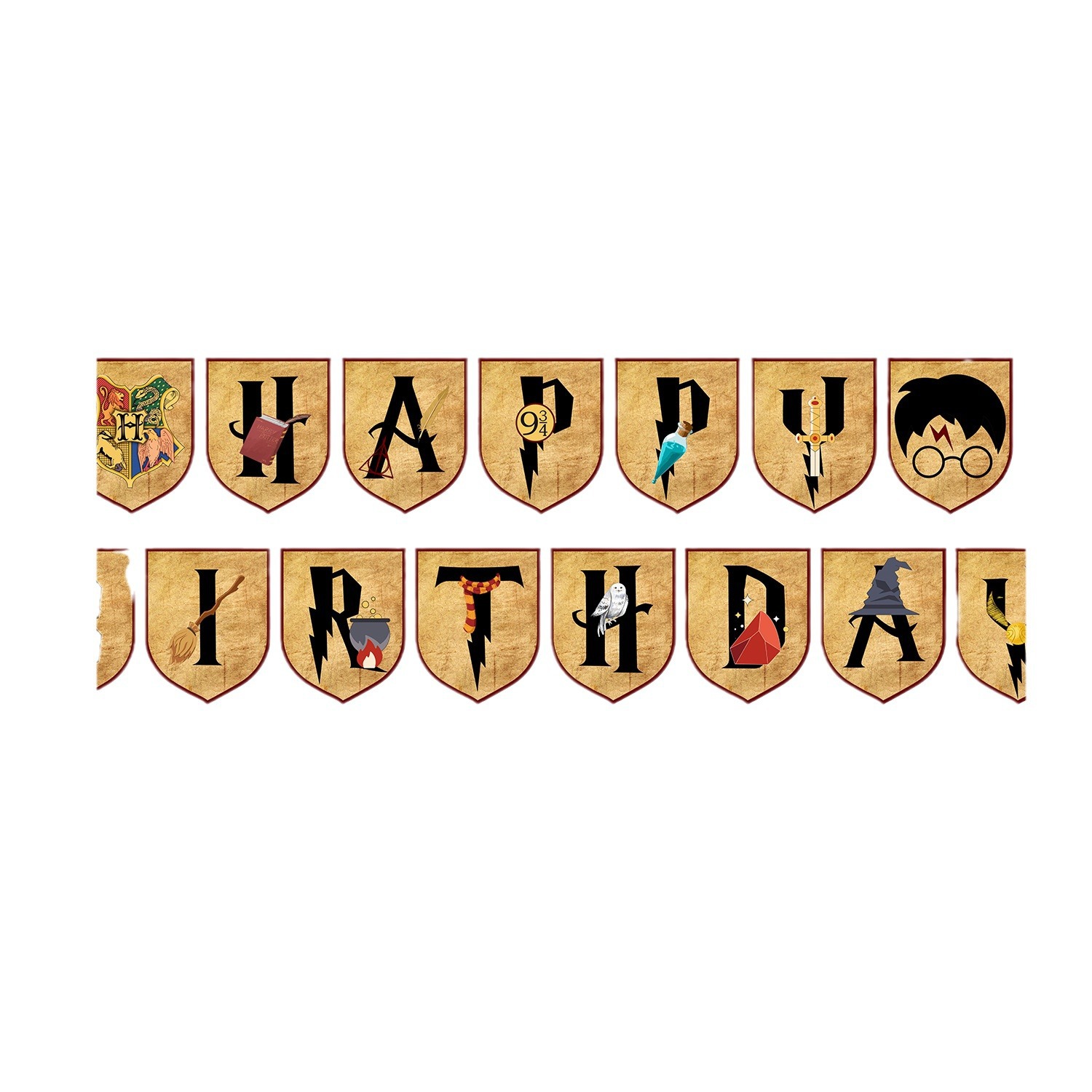Amazon Magic Wizard Party Banner Harry Potter School of Witchcraft and Wizardry Castle Birthday Arrangement Flag Latte Art