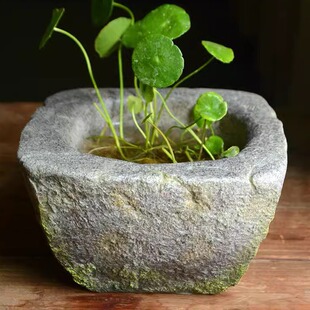 Creative imitation stone mill flower pot decoration balcony garden door landscaping study living room landscaping can be given gifts for self-viewing