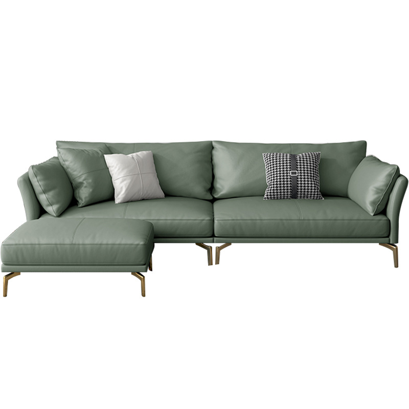Nordic Light sofá de lujo de cuero genuino de tres asientos simple combinación moderna italiana minimalista pequeño apartamento sala de estar muebles conjunto completo