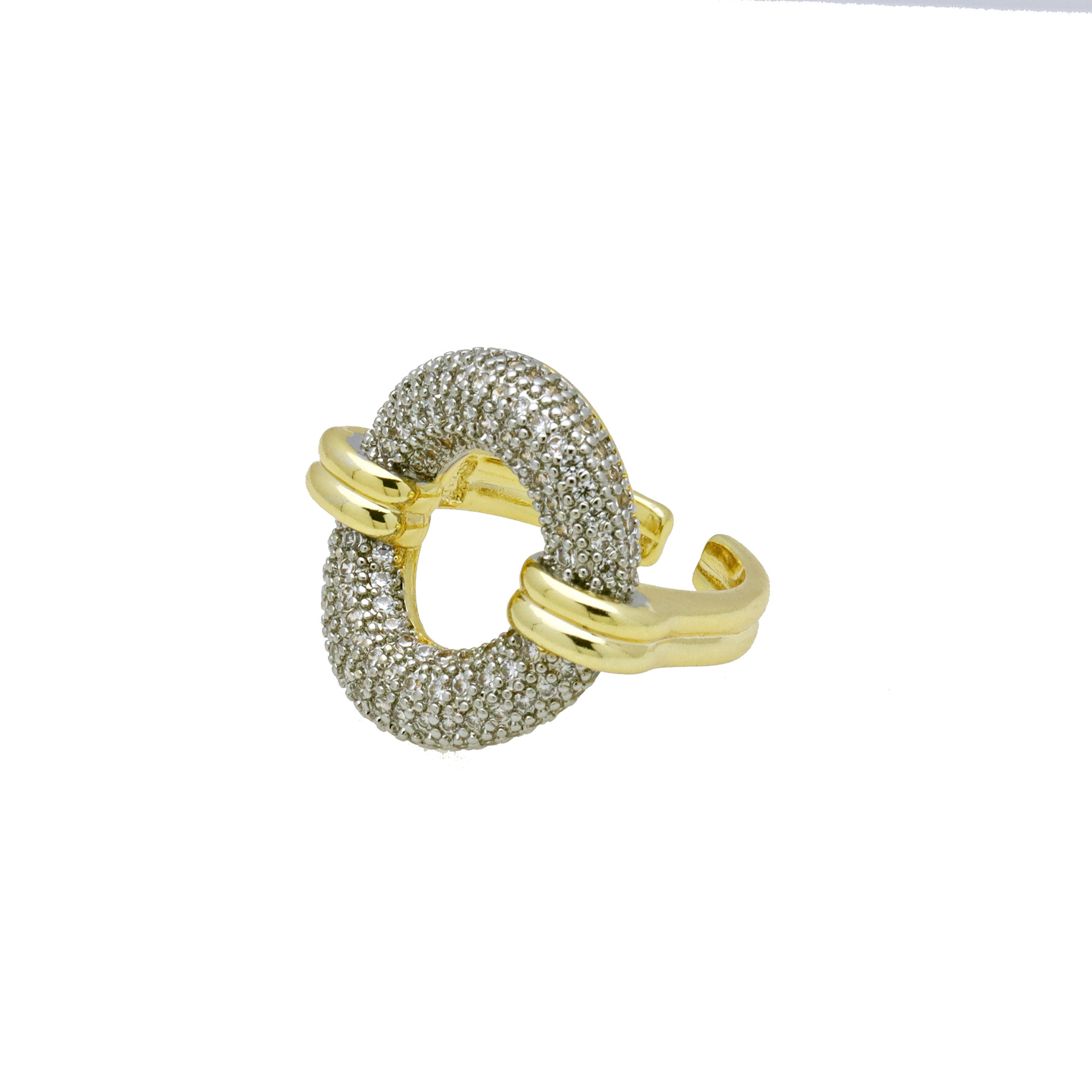 Geometric Pattern Copper Geometric Zircon Open Rings
