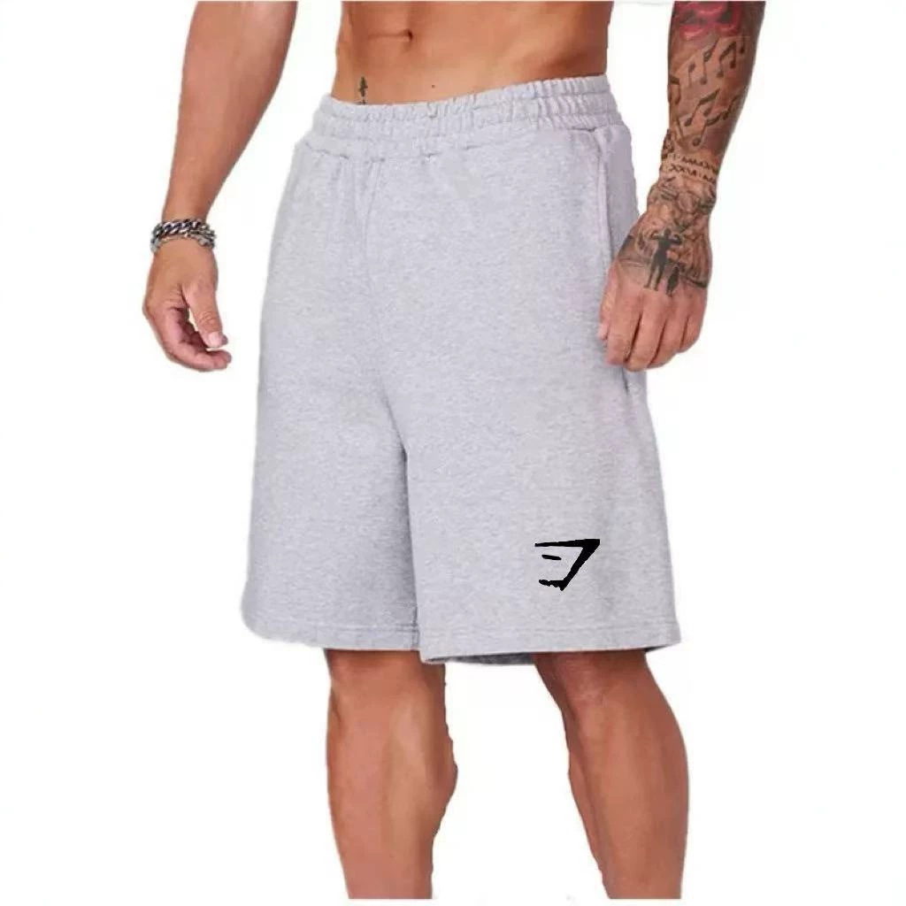 GYM Shark Leaf Style Men's Casual Camouflage Summer Vintage Letter Loose Fitness Sports Beach Shorts Quick-Dry