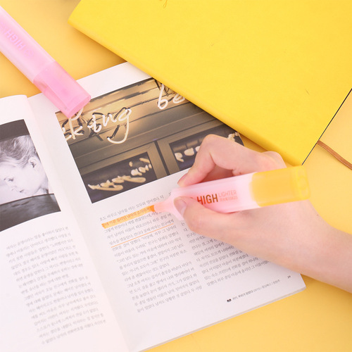 Deli S628 fluorescent marker pen candy-colored student bag of 6 word marker pens