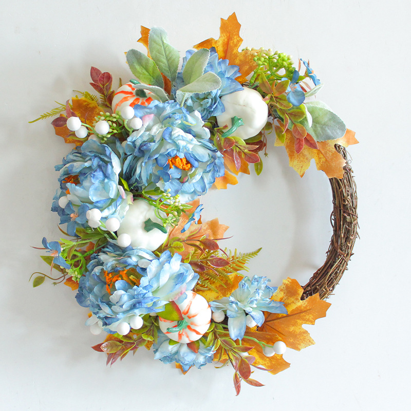 Guirnalda de Calabaza y Peonías para la Fiesta de la Cosecha, Flores Artificiales de Amazon, Decoración para el Hogar, Ambiente de Patio Exterior, Guirnalda de Ramas Secas