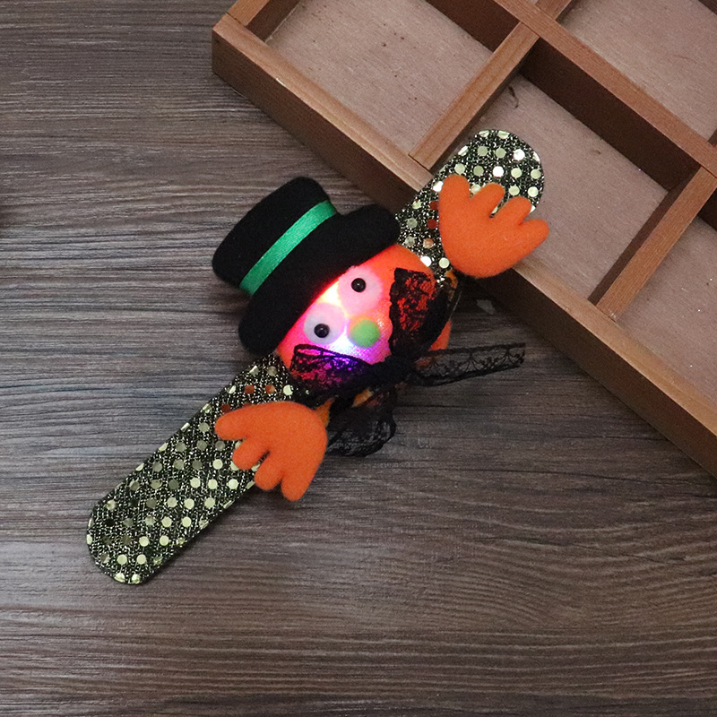 萬聖節發光玩具 兒童手環帶燈南瓜蝙蝠幽靈拍拍圈派對聚會小禮物