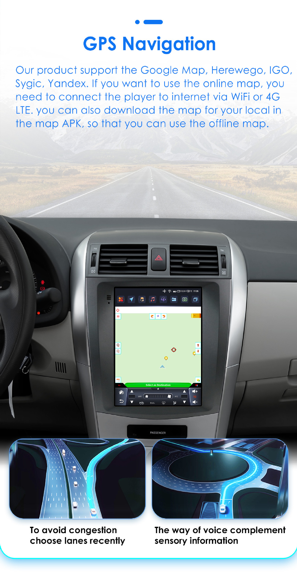 Suitable for 06-13 Toyota Corolla Toyota Corolla Large-Screen Central Control All-In-One Car Navigation