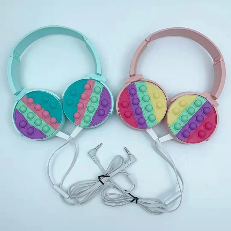 Cross-border e-commerce headset wired decompression headset simple mouse killer pioneer color bubble stereo folding headset Cross-border e-commerce headset wired decompression headset simple mouse killer pioneer color bubble stereo folding headset