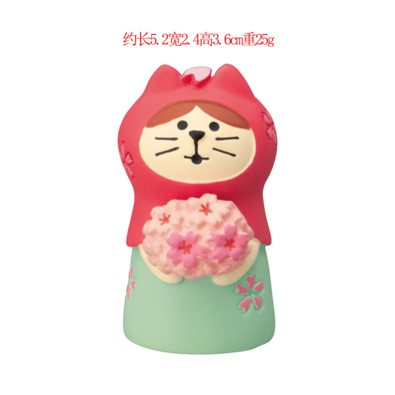 日本の猫の装飾品、桜祭り、トレンディなおもちゃの人形、ブラインドボックス、DIY制作アクセサリー、樹脂工芸品、小さな装飾品|undefined