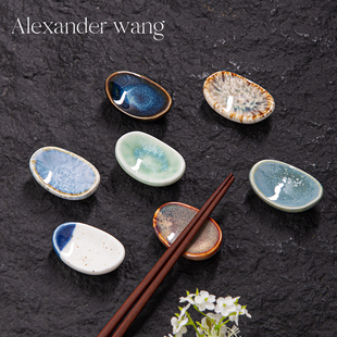 ☼ Japanese-Style Ceramic Chopstick Holder Dual-Use Chopstick Rest Spoon Chopstick Holder Restaurant Hotel Tableware Chopstick Mat Chopstick