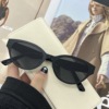 Metal retro advanced fashionable trend sunglasses hip-hop style, cat's eye, high-quality style, Korean style