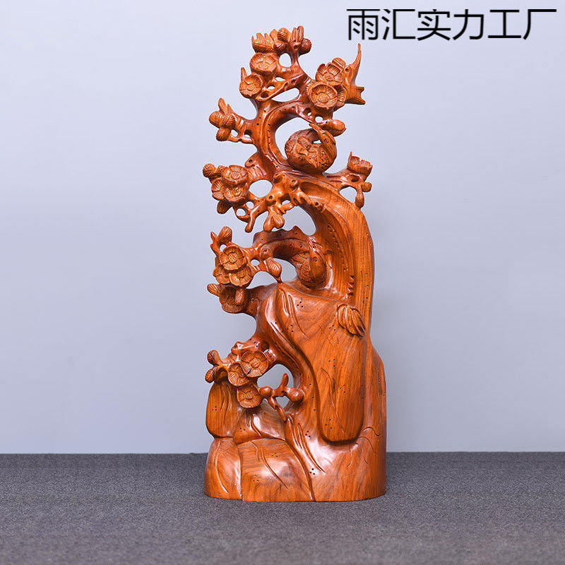 로즈 우드 눈썹 뿌리 장식품 새겨진 공예 홈 거실 장식 집 집 열기
