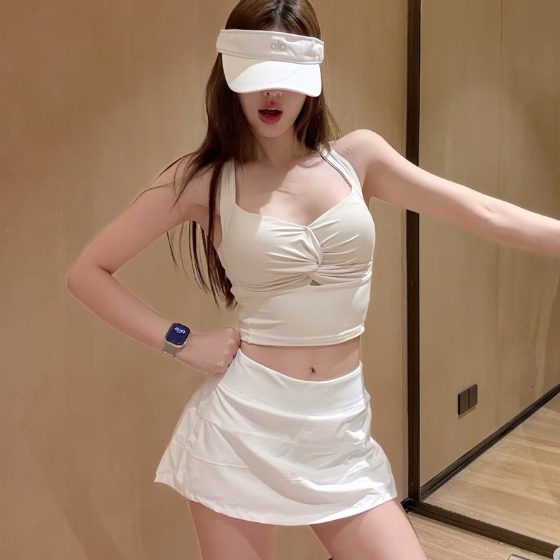 LULU原标Pace Rival中腰短裙带内衬运动网球裙防走光瑜伽服三褶裙|undefined