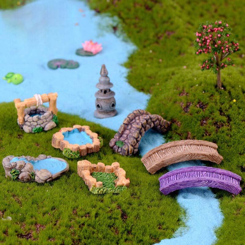 Micro-landscape Personality Ornaments Creative Photography Landscaping Lighthouse Water Well Wooden Pile Pool Grass Wooden Bridge Micro-landscape Personality Ornaments Creative Photography Landscaping Lighthouse Water Well Wooden Pile Pool Grass Wooden Bridge