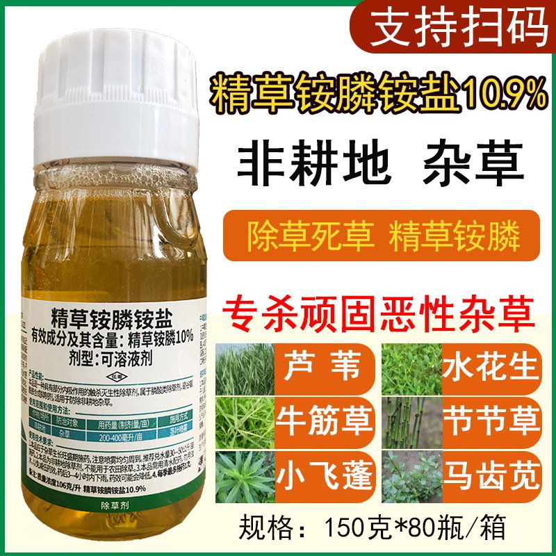 精草铵膦铵盐胺磷除草药非耕地杂草牛筋草小飞蓬农药除草剂
